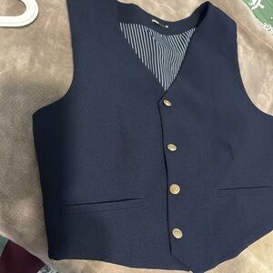 Navy Blue Vest with Gold Buttons